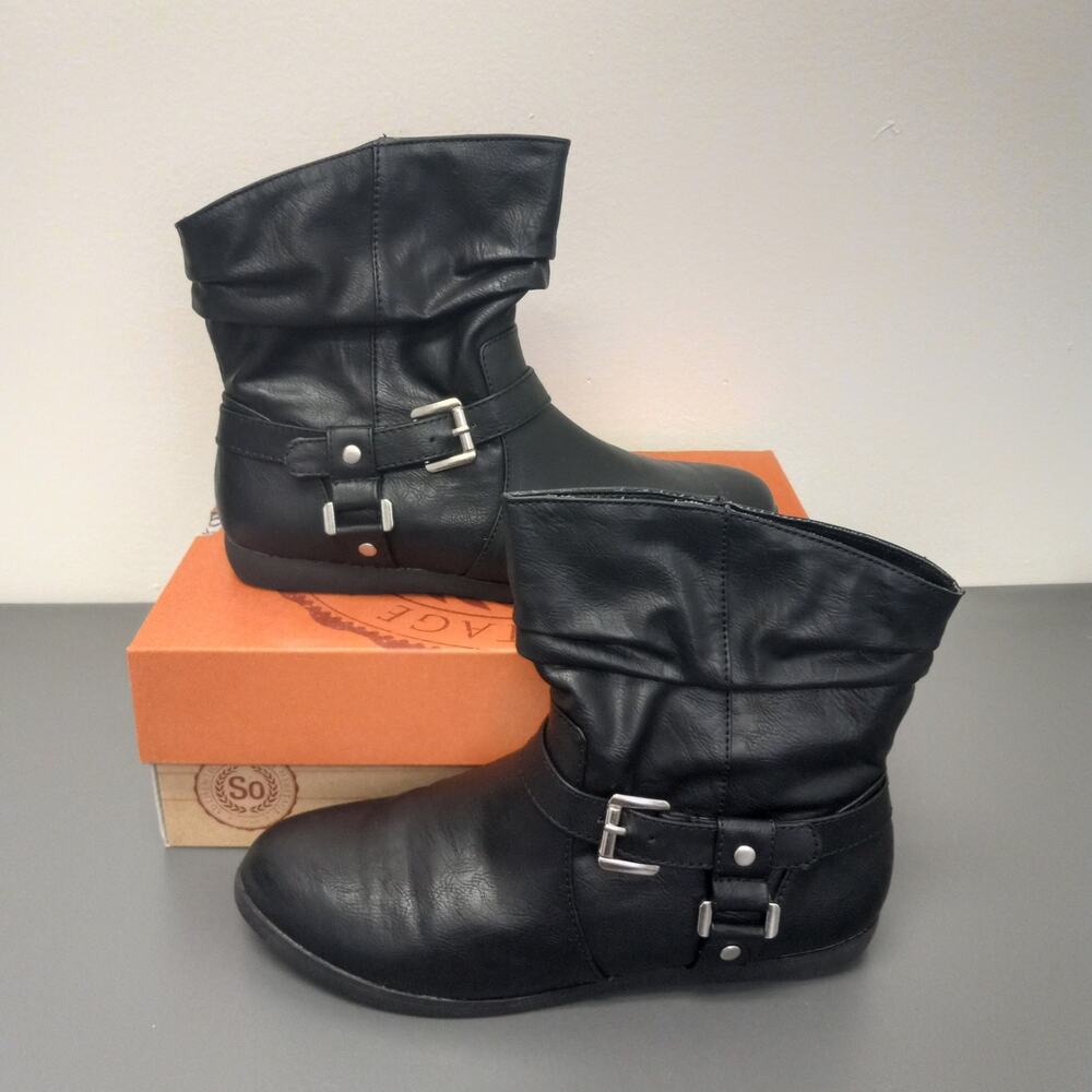 So Authentic American Heritage Black Ankle Boots 7.5